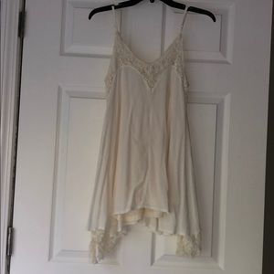 Cream lace accent dress